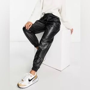 Abercrombie and Fitch Faux Leather Sweatpants
